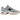 New Balance 740 Slate Grey Frosted Glass White Gum baskets vue latérale avec empeigne en mesh gris, détails en cuir et semelle extérieure en gomme.