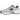 New Balance 740 White Silver Metallic Navy baskets vue latérale avec empeigne en mesh blanc, détails argentés et semelle intermédiaire robuste