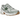 New Balance 740v2 Grey Matter Dark Alpine Green baskets en vue angulaire avec tige en mesh gris, détails verts et semelle intercalaire blanche.