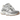 New Balance 9060 Slate Grey Calcium baskets vue latérale avec des empiècements en daim gris, une semelle épaisse blanche et logo N réfléchissant.