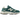 New Balance 9060 New Spruce Angora baskets vue inclinée avec empeigne en daim vert, détails blancs et semelle intermédiaire épaisse