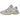 New Balance 9060 Pearl Grey Linen baskets vue latérale avec empeigne en daim gris, détails couleur crème et une semelle intermédiaire épaisse