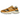 Baskets New Balance 9060 Butterscotch vue de côté avec empeigne superposée dans des tons dorés et beige, semelle imposante et détails en mesh