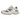 New Balance 9060 White Navy baskets vue latérale avec empeigne en mesh blanc, superpositions en cuir, logo N bleu marine et semelle sculptée épaisse.