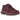 New Balance 9060 Burgundy baskets vue latérale angulaire présentant une empeigne en daim bordeaux, des détails blancs et une semelle épaisse sculptée.