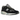 New Balance 991v2 MiUK Black Grey baskets en vue angulaire avec daim noir et mesh gris, mettant en valeur le logo NB et la semelle robuste.