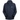 Arcteryx Squamish Hoodie Black Sapphire veste vue de face, coupe-vent léger bleu foncé avec fermeture éclair, capuche et logo Arcteryx sur la poitrine