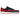 Jordan 1 Retro Low OG Banned baskets en vue sous angle avec une tige en cuir noir et rouge, des lacets noirs et une semelle blanche