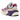 New Balance 990v6 MiUSA Magenta Pop baskets en profil latéral avec mesh rose, suède violet et semelle intercalaire blanche
