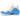 Nike Air Foamposite Pro University Blue baskets en profil latéral avec une tige foamposite bleu clair et un swoosh noir