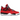 Jordan 4 Retro Toro Bravo baskets en vue laterale avec une empeigne en nubuck rouge, des details noirs et des lacets assortis