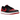 Jordan 1 Retro Low OG Banned baskets de profil avec une tige en cuir rouge et noir, des lacets noirs et une semelle blanche