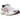 ASICS Gel-1130 White Desert Red baskets en vue laterale avec une tige en mesh blanc, des details rouges et des lacets