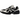 ASICS Gel-1130 Black Cream baskets en vue laterale avec une tige en mesh noir, des details ecru et des lacets