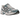 ASICS Gel-1130 White Shark Skin baskets en profil latéral avec une tige en mesh blanc, des détails argentés et des lacets