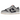 Nike Dunk Low College Navy Grey baskets vue de profil avec des empiècements en cuir marine et gris et une semelle blanche
