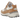 New Balance 992 MiUSA Sweet Caramel baskets vue de profil avec empeigne en suède marron, lacets crème et semelle intercalaire blanche