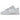 Nike Dunk Low Next Nature White Blue Tint baskets en vue sous angle avec une tige en cuir blanc et bleu clair et une semelle assortie