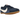 Nike Moon Shoe OG Midnight Navy Gum Light Brown Soft Pearl baskets en profil latéral avec une tige bleu marine