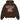 Broken Planet Out Of Service Hoodie Brown baskets vue de face, montrant un sweat à capuche marron avec graphisme et texte imprimés sur la poitrine.