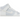 Nike Dunk High 'White Pure Platinum' baskets en profil latéral avec une empeigne en cuir blanc, des superpositions grises et des lacets