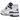 New Balance 550 White Purple baskets en vue laterale avec une tige en cuir blanc, des details violets et des lacets