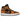 Jordan 1 Mid Desert Ochre baskets dans un profil latéral classique avec une tige en cuir marron, des détails noirs et une semelle blanche