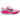 Nike Vomero Plus Pink Foam Hyper Pink baskets de profil avec une empeigne en mesh rose, une semelle intercalaire blanche et des lacets