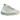 Adidas Yeezy Boost 380 Alien Blue baskets en vue sous angle avec une tige Primeknit bleu clair et blanche et semelle semi-transparente