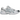 ASICS Gel-1130 White Storm Cloud baskets en vue laterale avec une tige en mesh blanc et des details argentes