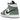 Jordan 1 Mid Dutch Green baskets de profil avec des details vert pastel et rose, une semelle interieure blanche et des lacets