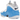 Nike Air Foamposite Pro University Blue baskets vue sous angle avec empeigne bleue en Foamposite, details noirs et semelle translucide
