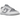 Nike Dunk Low Retro White Grey baskets de profil avec une tige en cuir blanc, des empiècements gris et des lacets