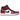 Jordan 1 Mid Chicago Toe baskets dans un profil latéral classique avec une tige en cuir rouge, blanche et noire