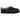 UGG Tasman Biarritz Slipper Black baskets vue de profil avec une tige en daim noir et une bordure brodée décorative au col
