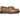 Dr. Martens Adrian Woven Loafers British Tan baskets vue angulaire avec dessus en cuir tissé marron et coutures jaunes emblématiques sur la semelle