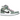 Jordan 1 Mid Dutch Green baskets en vue laterale avec une tige en cuir vert et rose pale et une semelle blanche
