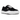 Maison Mihara Yasuhiro Baker OG Sole Canvas Low Black baskets en vue de profil avec une tige en toile noire et la semelle blanche fondue unique