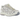 Nike P-6000 Light Bone baskets de profil avec une tige en mesh blanc et beige, des details argentés