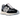 New Balance 327 Black baskets en profil lateral avec du daim noir et une semelle blanche