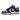 Nike Dunk Low LX Blue Suede baskets en vue latérale avec des empiècements en suède bleu, une semelle intercalaire blanche et des lacets