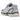 ASICS Gel-NYC 2055 Glacier Grey Cream baskets en vue sous angle avec mesh gris et crème, lacets et semelle en caoutchouc