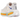 Nike Vomero Premium White Lapis Total Orange baskets de profil avec tige blanche, swoosh orange et details lapis