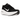 Nike Vomero Plus Black White baskets en vue laterale avec une tige noire, une semelle blanche et le logo swoosh