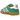 adidas Gazelle Indoor Green Gum baskets en profil lateral avec une tige en daim vert, des details en cuir blanc et une semelle gomme