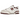 New Balance 550 Sea Salt Burgundy baskets en vue laterale avec une tige en cuir blanc, des details bordeaux et des lacets