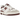 New Balance 550 Sea Salt Burgundy baskets de profil avec une tige blanche, des details bordeaux et des lacets plats