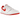 Jordan 1 Retro Low OG University Red baskets en vue laterale classique avec du cuir blanc, des details rouges et un logo swoosh.