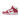 Nike SB Dunk High Orange Label Sweet Beet baskets de profil avec une tige en cuir rouge, une semelle intercalaire blanche et un swoosh