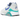 Nike Air 180 White Medium Blue Clear Jade baskets de profil avec une tige blanche, un swoosh bleu et une bulle d'air visible